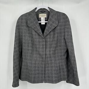 Mondi Women Jacket Size M Virgin Wool Gray Academia Classic Minimalist Euro Chic